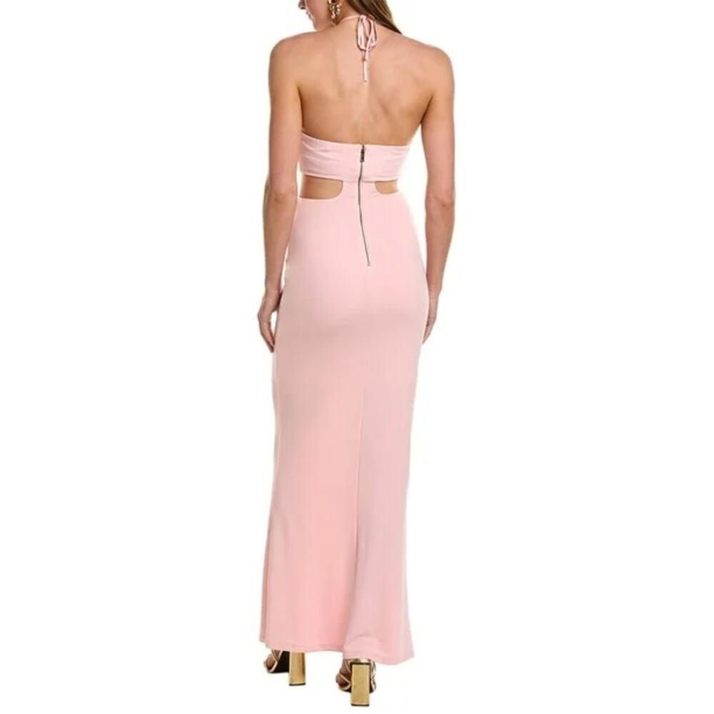 Alice + Olivia Marguerite Cutout Jersey Halterneck Maxi Dress English Rose Sz 6 - Picture 4 of 8
